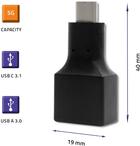 Adapter Qoltec USB 3.0 A żeński - USB 3.1 Type-C męski (5901878505053) - obraz 3