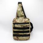 Тактична сумка-слінг мультикам із кобурою на липучці однолямкова через плече, нагрудна сумка-кобура - зображення 1