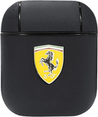 Чохол CG Mobile Ferrari Off Track Genuine Leather Yellow Metal Logo для AirPods 1 / 2 Black (3666339046835)