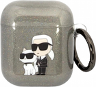 Чохол CG Mobile Karl Lagerfeld Glitter Karl & Choupette для AirPods 1 / 2 Black (3666339088132)