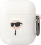 Etui CG Mobile Karl Lagerfeld Silicone Karl Head 3D do AirPods 1 / 2 Biały (3666339087838) - obraz 1