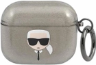Etui CG Mobile Karl Lagerfeld Glitter Karl`s Head do AirPods 3 Czarny (3666339030278) - obraz 1
