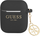 Etui CG Mobile Guess Silicone Charm 4G Collection GUA2LSC4EK do AirPods 1 / 2 Czarny (3666339039158) - obraz 1