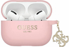 Etui CG Mobile Guess Liquid Silicone Glitter Triangle Charm GUAP2LECG4P do AirPods Pro 2 Różowy (3666339171261) - obraz 1