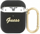 Чохол CG Mobile Guess Saffiano Script Metal Collection GUA2SASMK для AirPods 1 / 2 Black (3666339009786) - зображення 1