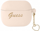 Etui CG Mobile Guess Silicone Charm Heart Collection GUA3LSCHSP do AirPods 3 Różowy (3666339039028) - obraz 1