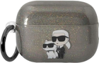 Чохол CG Mobile Karl Lagerfeld Glitter Karl & Choupette KLAP2HNKCTGK для Apple AirPods Pro 2 Black (3666339099343) - зображення 1