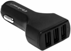 Ładowarka samochodowa Qoltec 24 W 3 x USB Czarny (5901878500270) - obraz 1