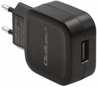 Мережевий зарядний пристрій Qoltec 12 W USB Black (5901878501802) - зображення 1