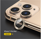 Комплект захисних стекол USAMS Camera Lens Glass для камери iPhone 11 Pro Max metal ring золотий (6958444987583) - зображення 1