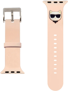 Pasek Karl Lagerfeld Silicone Choupette Heads KLAWLSLCP do Apple Watch Series 1/2/3/4/5/6/7/SE 42-45 mm Różowy (3666339033682) - obraz 1