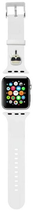 Pasek Karl Lagerfeld Silicone Karl Heads KLAWLSLKW do Apple Watch Series 1/2/3/4/5/6/7/8/SE/SE2/Ultra 42-45 mm Biały (3666339031657) - obraz 1