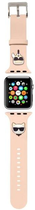 Pasek Karl Lagerfeld Silicone Karl & Choupette Heads KLAWMSLCKP do Apple Watch Series 1/2/3/4/5/6/7/SE 38-41 mm Różowy (3666339031565) - obraz 1