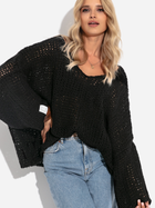 Пуловер жіночий Fobya F1256 34/36 Чорний (5903707125876) - зображення 1
