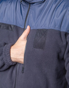 Флисовая кофта ДСНС с усиленными водонепроницаемыми вставками / Плотная флиска мужская темно-синяя 46 - изображение 3
