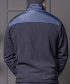 Флисовая кофта ДСНС с усиленными водонепроницаемыми вставками / Плотная флиска мужская темно-синяя 50 - изображение 4