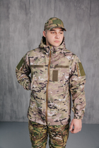 Куртка чоловіча Водонепроникна тактична Soft shell мультикам (на блискавці з капюшоном) Мультікам 3XL - зображення 1