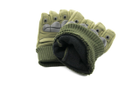 Тактичні рукавички з протектором на флісовій підкладці (арт. 23-17-32) Оливковий - зображення 3