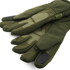 Тактические перчатки с протектором с махровой подкладкой (арт. 23-17-31) Оливковый - изображение 4