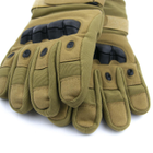 Тактические перчатки с протектором с махровой подкладкой (арт. 23-17-31) песочний - изображение 4