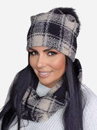 Комплект жіночий шапка + хомут Kamea K.21.203.04 54-60 Темно-бежевий (5903246745412) - зображення 1