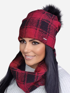 Комплект жіночий шапка + хомут Kamea K.21.203.21 54-60 Червоний (5903246745436) - зображення 1