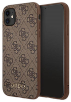 Etui Guess 4G Metal Gold Logo do Apple iPhone 11 Brown (3700740493915) - obraz 1