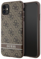 Панель Guess 4G Stripe для Apple iPhone 11 Коричнева (3666339170110) - зображення 1