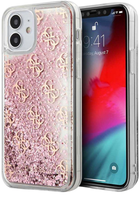 Etui Guess 4G Liquid Glitter do Apple iPhone 12 mini Pink (3700740481189) - obraz 1