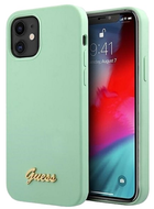 Etui Guess Metal Logo Script do Apple iPhone 12 mini Green (3700740494578) - obraz 1