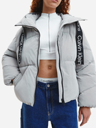 Куртка демісезонна з капюшоном жіноча Calvin Klein J20J220017-PQY S Сіра (8719856815004)