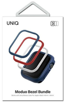 Набір чохлів Uniq Moduo 3 in 1 для Apple Watch Series 4/5/6/7/8/SE/SE2 44-45 мм Blue/Red/White (8886463681022) - зображення 2