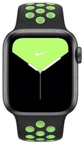 Pasek Apple Nike Sport Brand MXQW2FE/A do Apple Watch Series 1/2/3/4/5/6/7/8/SE/SE 2 38-41 mm Czarno-limonkowy (190199572959) - obraz 2