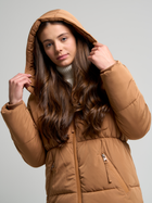 Куртка демісезонна подовжена з капюшоном жіноча Big Star 130302 L Світло-коричнева (5900714546236) - зображення 3