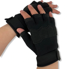 Тактичні рукавички з відкритими пальцями чорний розмір L - зображення 2