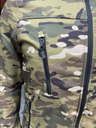 Куртка тактическая на флисе, Мультикам, размер XL, подкладка - флис, демисезонная флисовая куртка для военных - изображение 10
