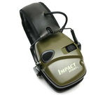 Наушники активные стрелковые шумоподавляющие защитные Impact Sport, зеленые - изображение 4