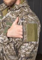 Мужская куртка Soft Shell пиксель на Флисе ветрозащитная Демисезонная с липучками под шеврон 2XL - изображение 5