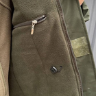 Чоловіча Зимова Куртка на синтепоні з флісовою підкладкою / Водовідштовхувальний Бушлат олива розмір 2XL - зображення 8