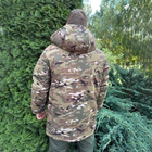 Мужская Зимняя Куртка с капюшоном Soft Shell / Утепленный Бушлат до -25°С с хлопковой подкладкой мультикам - изображение 2