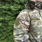 Мужская Зимняя Куртка с капюшоном Soft Shell / Утепленный Бушлат до -25°С с хлопковой подкладкой мультикам - изображение 4