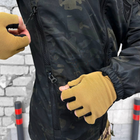 Демисезонная мужская Куртка Softshell на флисе с капюшоном и липучками под шевроны черный мультикам размер XL - изображение 7