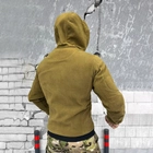 Чоловіча Флісова Кофта з капюшоном та кишенями Logos tactical / Щільна Фліска койот розмір 2XL - зображення 4