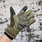 Зимние защитные перчатки с косточками и сенсорными накладками олива размер универсальный - изображение 3
