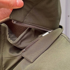 Чоловіча Зимова Куртка на синтепоні з флісовою підкладкою / Водовідштовхувальний Бушлат олива розмір XL - зображення 5