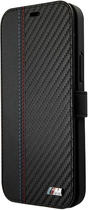 Etui z klapką BMW M Collection Carbon Stripe do Apple iPhone 12 mini Black (3700740492758) - obraz 2