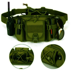 Тактическая сумка -бананка 5L поясная green/ Система MOLLE/ плечевая/ армейская - изображение 10