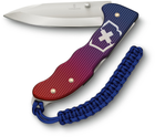 Нож Victorinox Evoke Alox 136 мм 5 функций темляк Рифленный сине-красний градиент (0.9415.D221) - изображение 2