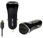 Ładowarka samochodowa Beline 1xUSB + microUSB 1A Black (5900168331181) - obraz 1