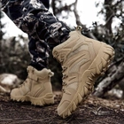 Военно-тактические водонепроницаемые кожаные ботинки COYOT с согревающей стелькой USB размер 43 - изображение 5